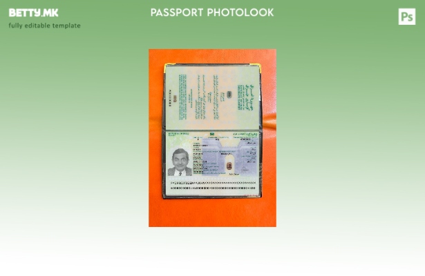 Модерен стил ирачки пасош присутен шаблон за фото изглед 1